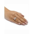 thumbnail image 2 of PalmBeach Jewelry 2.50 TCW Cubic Zirconia 18k Gold-Plated or Platinum-Plated Sterling Silver Wedding Band Set, 2 of 4