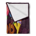 thumbnail image 2 of Birthday Soft Flannel Fleece Blanket, Abstract Purple Background Ice Cream Sweets Party Objects as Letters Celebration, Cozy Plush for Indoor and Outdoor Use, 70" x 90", Multicolor, by Ambesonne, 2 of 5