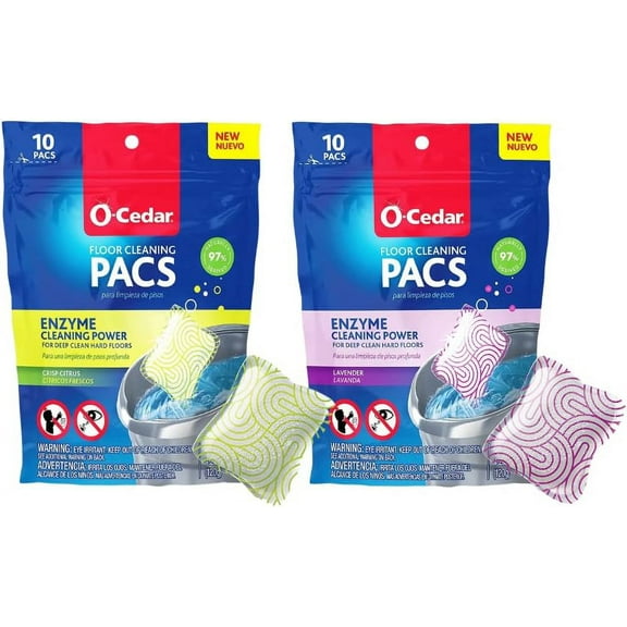 Enjinzz Floor Cleaning 20ct Pacs with Citrus Scent 10ct (1- Pack) and Lavender Scent 10ct (1-Pack)