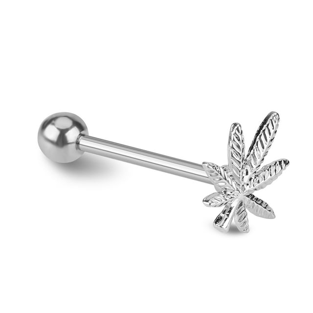 Tongue Ring, 1PCS Stainless Steel Straight Barbell Tongue Rings Bars Barbells Body Jewelry Internally Stainless Steel Threaded Straight Body Stud