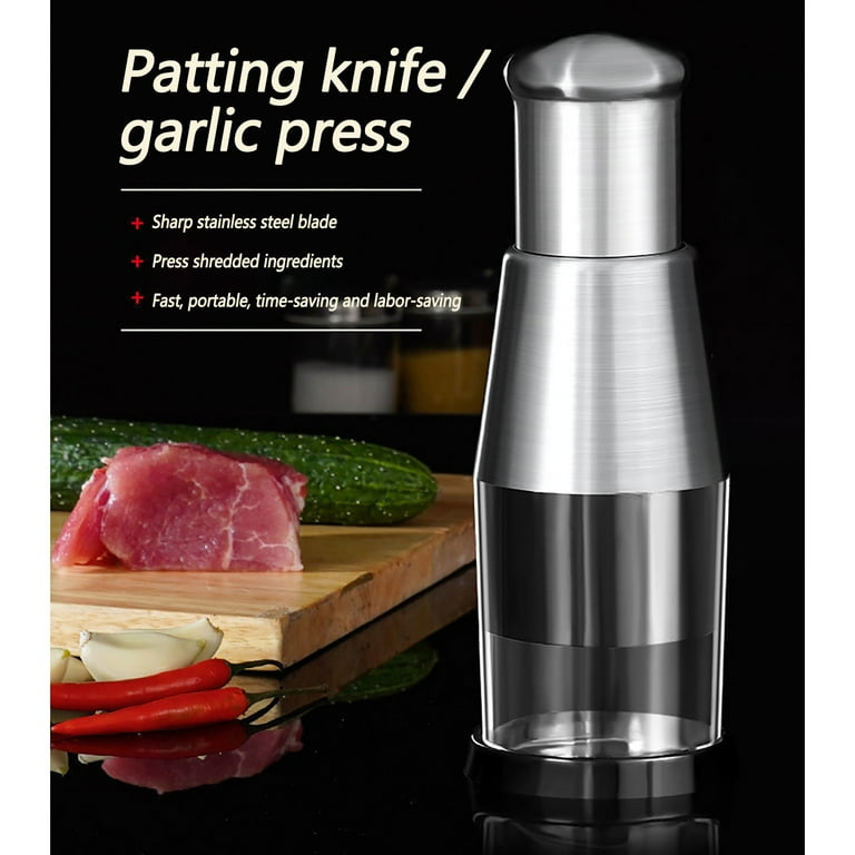  Silver Pressed Garlic Chopper,Multi-functional Manual