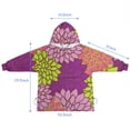 thumbnail image 7 of Pink Floral and Petal Pattern Blanket Hoodies for Kids 6-13YR Oversize Wearable Blanket Hoodies for Boys Girls Teens, 7 of 7