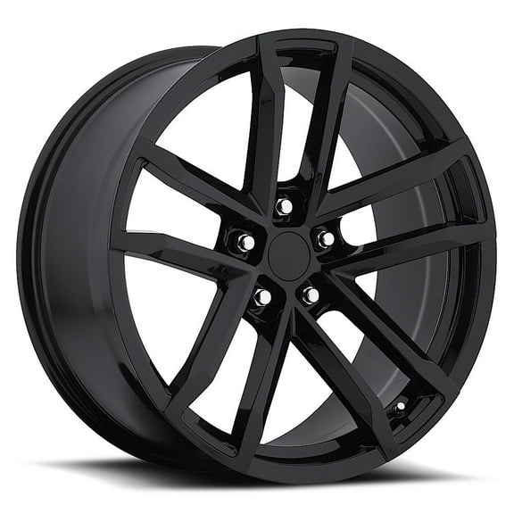 20X9 5X120  27 HB 66.9 2012 CAMARO STYLE 41 ZL GLOSS BLACK WITH CAP Wheel Rim