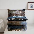 thumbnail image 5 of Happy Camping Comforter Set King Size Camper Bedding Sets Rustic Farmhouse Themed Bedding Comforter Sets Vintage Wooden Planks Down Comforter Adventure Theme Quilt Set, 5 of 7