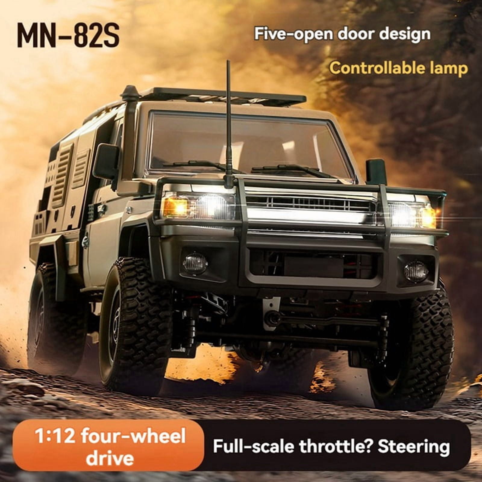 2.4G Full Scale Pickup Short Truck 4WD Climbing Car RC car Remote Control Toy for MN MODEL MN82S 1:12 black
