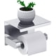 thumbnail image 1 of Portarrollos de papel higiénico, portarrollos de papel sin taladrar, dispensador de papel higiénico, dispensador de papel con estante, acero inoxidable SUS 304, pegamento autoadhesivo y de pared para, 1 of 5