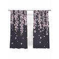 thumbnail image 7 of Spring Cherry Flowers Sheer Curtains 63 Inch Length 2 Panels Set, Pink Floral Blossom Vintage Black Voile Window Treatment Rod Pocket Curtains Sheers Drapes for Bedroom/Living Room/Kitchen 52x"63"x2, 7 of 7
