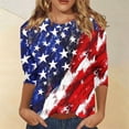 thumbnail image 2 of 250th Anniversary USA Shirt Women America 250 Shirt 3/4 Sleeve Patriotic Flag Print Tops 1776-2026 Tshirt Gifts 4th of July Tshirt, 2 of 5