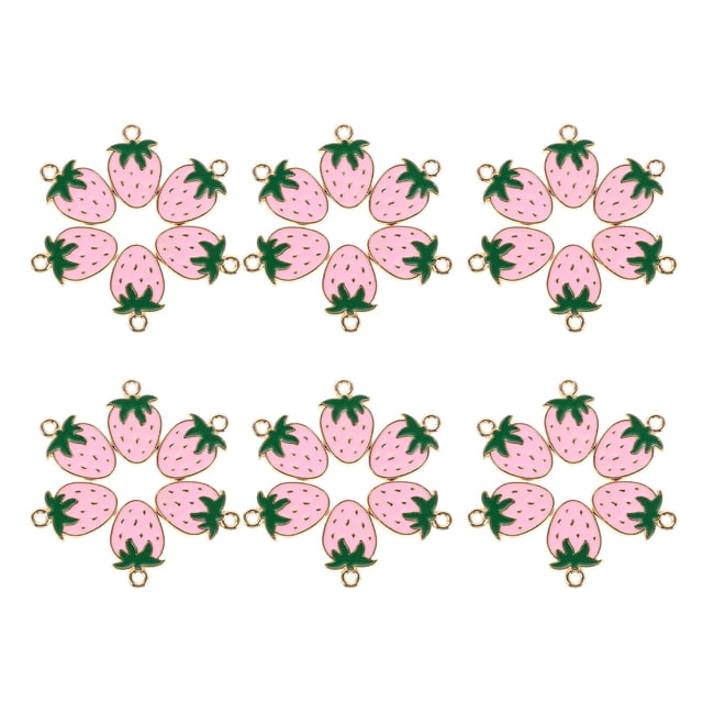unbranded 50Ud Dijes De Fresa Rosa En Aleación Zinc Para Manualidades Joyería Pulseras Y Pendientes