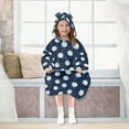 thumbnail image 7 of FORMRS Wearable Blanket Hoodie with Sleeves for Kids Cozy Flannel Sweatshirt, Navy Blue Baseball Pattern, 7 of 7
