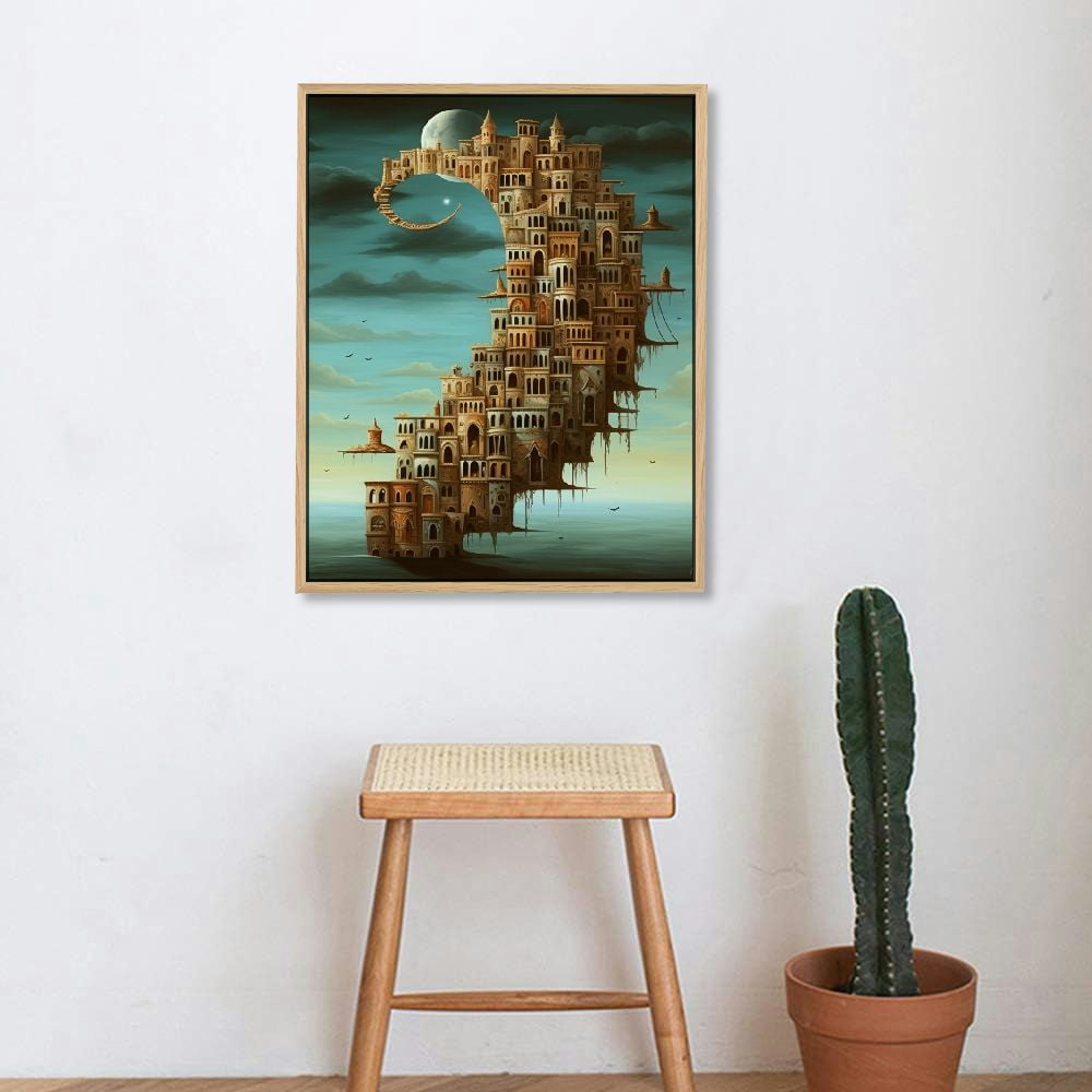 Salvador Dali "Virtual Reality" Canvas Art Print - Surreal Wall Decor For Living Room Or Bedroom, 28x35" Stretched & Ready To Hang