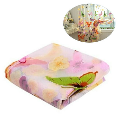 - New Beautiful Window Curtain Large Butterfly Print Screens
