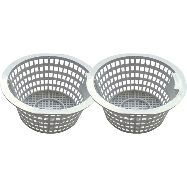 2 Pack Skimmer Basket for Above Ground and in Ground Swimming Pool Replacement Parts Pool Filter Basket Replacement Parts White
