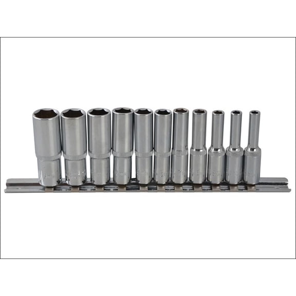 BlueSpot Tools - Deep Socket Set of 11 Metric 1/4in Square Drive