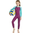 thumbnail image 3 of Full Body Swimsuit Girls Boys Long Sleeve Protection Swimming Suit Front Zip Quick  Clothes, 3 of 7