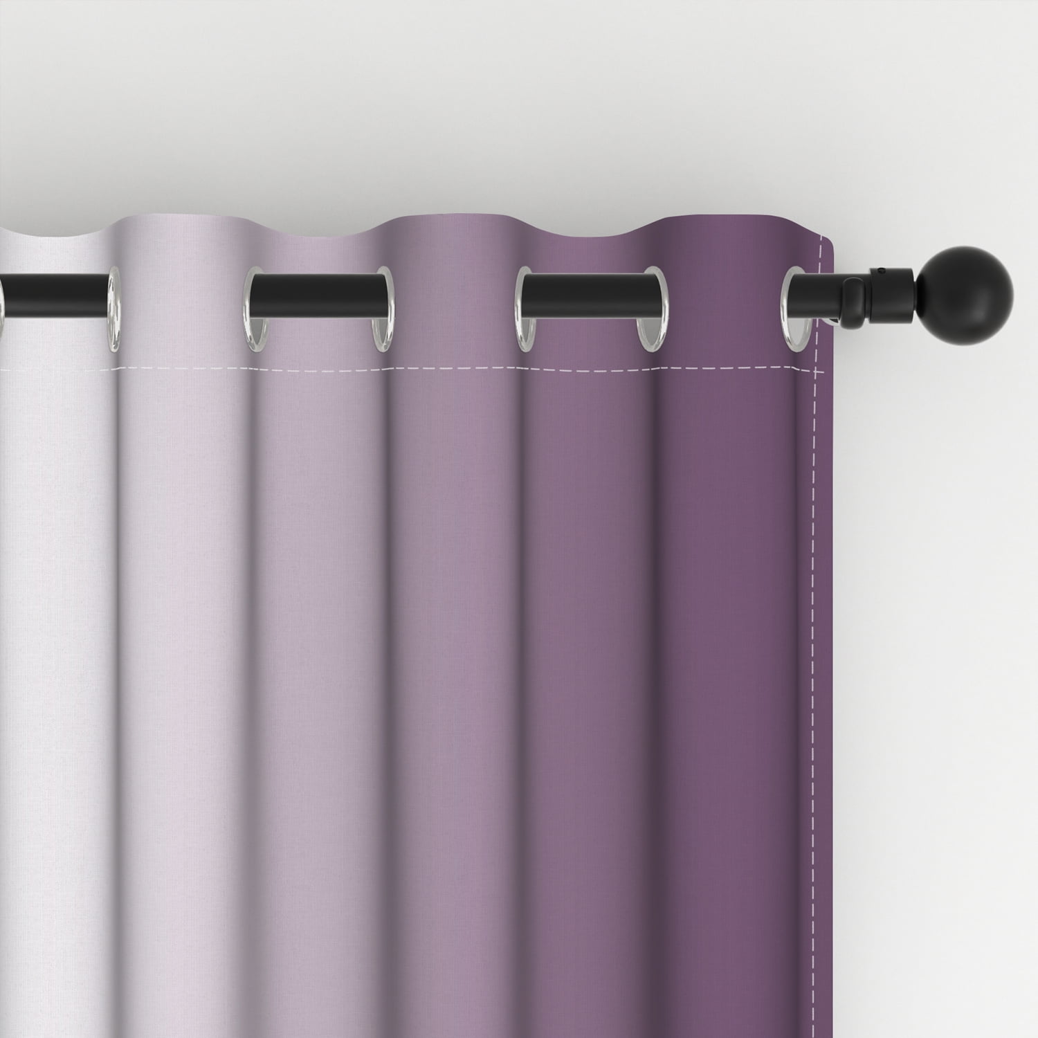 Lfeey Light Blocking Curtains, Room Darkening Blackout Curtains, Purple and White, 42"x72", 2 panels