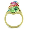 thumbnail image 3 of TK1729 - IP Gold(Ion Plating) Stainless Steel Ring with Top Grade Crystal  in Multi Color Size 7, 3 of 4