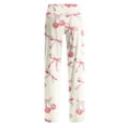 thumbnail image 5 of Women's Comfy Pajama Pants with Red Bow Print, Soft Lounge Sleepwear, Elastic Waist, Relaxed Fit, White, Size Options, 5 of 6