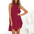 thumbnail image 3 of Vestidos irregulares sueltos sólidos sin mangas con cuello redondo informal de verano para mujer Fridja hjkh4067, 3 of 7
