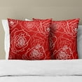 thumbnail image 3 of Red Rose Throw Pillow Covers Set of 2,16x16 Inch Valentine''s Day Wedding Decor Cotton Linen Square Pillow Case Cushion Cases for Bedroom Livingroom Couch Sofa Bed Car Chair, 3 of 6