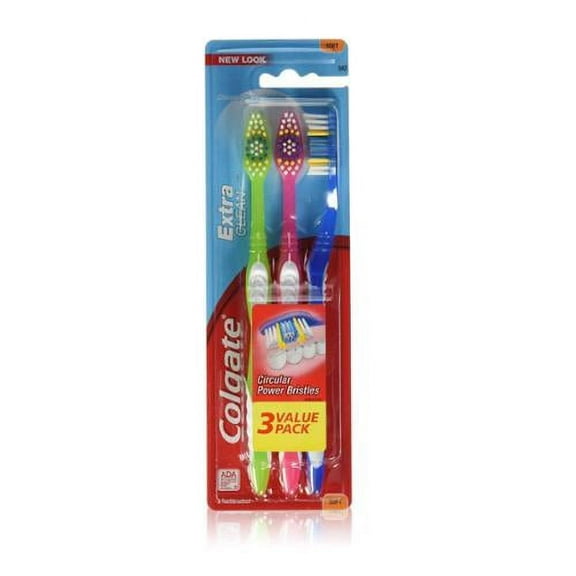 Colgate Extra Clean Toothbrushes, Full Head, Soft 3 ea (Pack of 6)