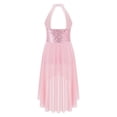 thumbnail image 5 of MSemis Girls Sequined Irregular Ballet Lyrical Dance Dress Ballerina Dancing Costumes Pink 10, 5 of 6