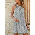 thumbnail image 1 of Nouvelle Robe Sans Manches pour Femmes Aguichant Col Licou Jupe Florale Imprimée Robe Courte Grande Taille Maxi Robe, 1 of 2