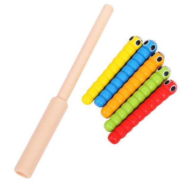 Juego de captura de insectos magnético de madera, juguetes educativos para niños que agarran