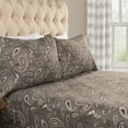 thumbnail image 2 of Superior Deep Pocket Paisley Cotton Flannel Sheet Set, King, Grey, 2 of 9