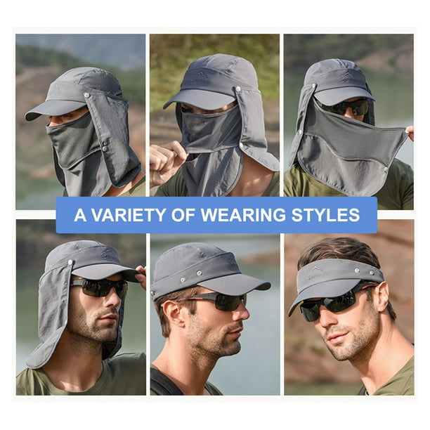 Sun With Removable Face Neck Cover Flap Quick Dry Breathable Fishing Hat  Summer Outdoor Sun Protection Wide Brim Fishing For Man And Women 
