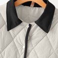thumbnail image 6 of Hvyesh Womens Lightweight Quilted Jacket Winter Button Down Puffer Jackets Plus Size Crew Collar Warm Coats Outerwear, 6 of 8