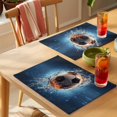 thumbnail image 4 of Sport Football Placemats Set of 2, with Water Non-Slip Place Mats Washable Table Mats for Kitchen Dining Table Decorations Indoor/Outdoor, 4 of 9