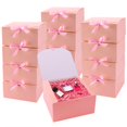 thumbnail image 1 of Cajas de regalo WLUSEAXI, paquete de 12 unidades con tapa, papel kraft rosa, 1 of 9