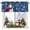 Blue Red White, variant on Christmas Snowman Snow on Black Curtain Valances,Winter Snowflakes Seamless Small Window Treatment for Kitchen Living Room Bathroom,42" x 18"