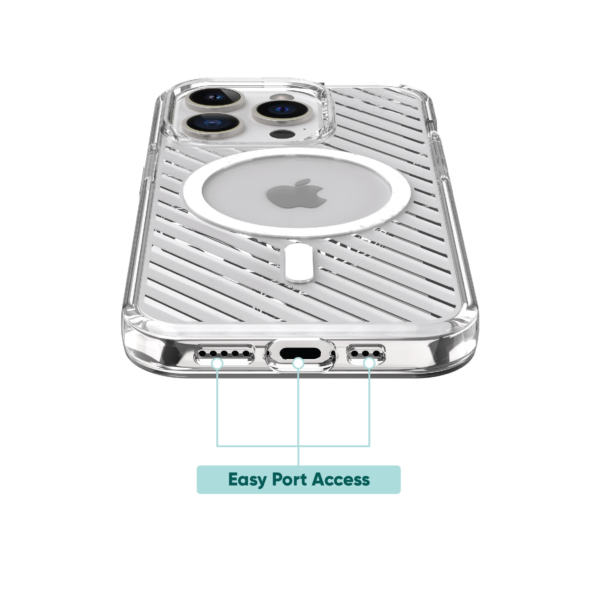 onn. MagSafe Compatible Gel Phone Case for iPhone 15 Pro, Clear
