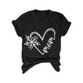 thumbnail image 4 of Dorinao Women's Mother's Day Heart Print Short Sleeve T Shirt, Black, XXL, 4 of 4