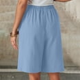 thumbnail image 5 of Arlun Womens High Waist Baggy Shorts Linen Loose Fit Five Point Pants with Pockets Solid Color Wide Leg Summer Shorts 2026 Beach Vacation Thin Breathable Bottoms Blue XL, 5 of 7