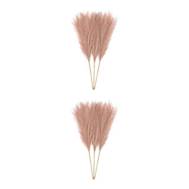 maskred 3pieces Lifelike Artificial Pampas Reed To Interior Boho Decor Artificial Flower Light Coffee 2Set