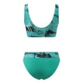 thumbnail image 5 of Hinvhai Plus size Swimsuits clearance Women's Printing Bikini Chest Pad Swimsuit Beachwear Set Green 12(XXL), 5 of 7