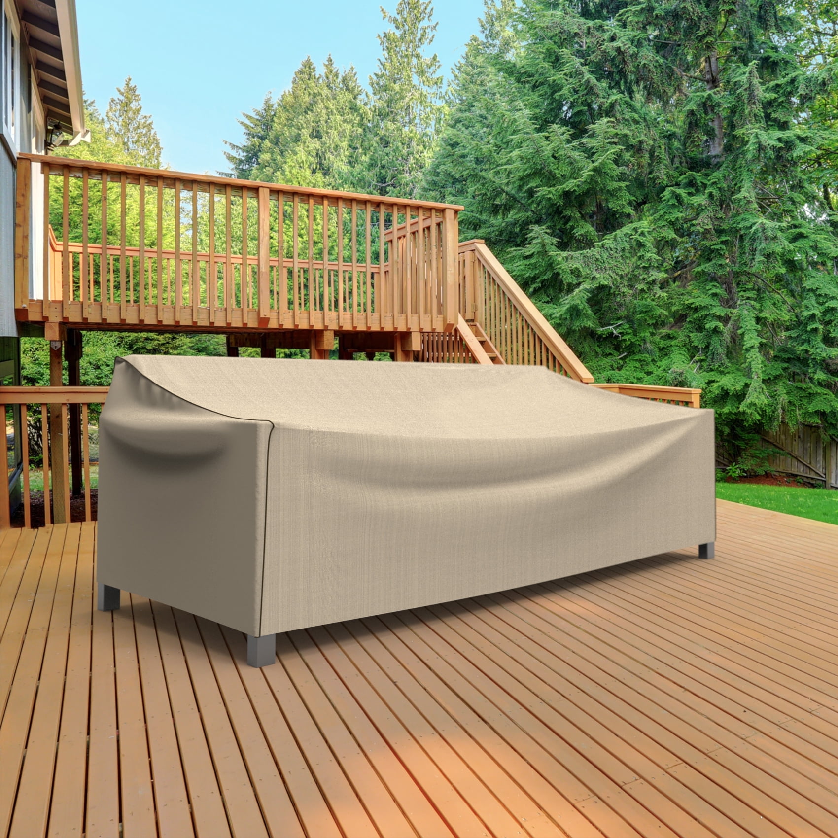 Budge XLarge Black Ivory Patio Loveseat Cover, StormBlock™ Mojave