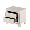 thumbnail image 5 of 2-Drawer Beige Velvet Nightstand with Metal Legs / Save Space and Organize Bedroom Essentials, 5 of 6