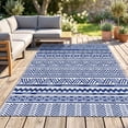 thumbnail image 2 of Outsunny Reversible Outdoor Rug, 6' x 9' Patio Rug, Dark Blue and White, 2 of 10