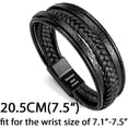 thumbnail image 2 of Mens Leather Bracelet With Magnetic Clasp Cowhide Multi-layer Braided Leather Mens Bracelet, 2 of 4