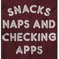thumbnail image 2 of Snacks Naps Checking Apps Lazy Chill Womens Slim Fit Graphic Tee Brisco Brands S, 2 of 5