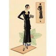 thumbnail image 2 of Vintage Fashion 23x32 White Modern Wood Framed Museum Art Print Titled - Modeles Originaur: Layered Black Dress, 2 of 4