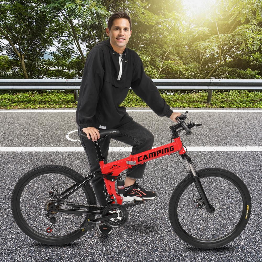 Campingsurvivals Folding Mountain Bike 21Speed, with 26 inch Wheels