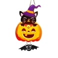 thumbnail image 2 of 1Pc Halloween Lighted Hanging Pumpkin Lantern, Pumpkin Halloween Wall Decor for Home Party Indoor Outdoor (Black Cat), 2 of 7