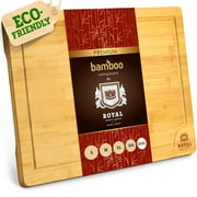 XXXL Bamboo Cutting Board for Kitchen 24" x 18" - Cheese and Charcuterie Serving Tray for Meat, Turkey, Vegetables, Dough - Carving Board with Juice Groove