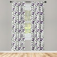 thumbnail image 3 of Ambesonne Flower Curtains, Wild Orchid Bloom, Pair of 28"x63", Purple White, 3 of 5