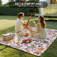 thumbnail image 4 of Watercolor Floral Outdoor Rug for Patio/Deck/Porch, Non-Slip Large Area Rug 6 x 9 Ft, Spring Flowers Plants Modern Rustic Indoor Outdoor Rugs Washable Area Rugs, Reversible Camping Rug Carpet Runner, 4 of 8